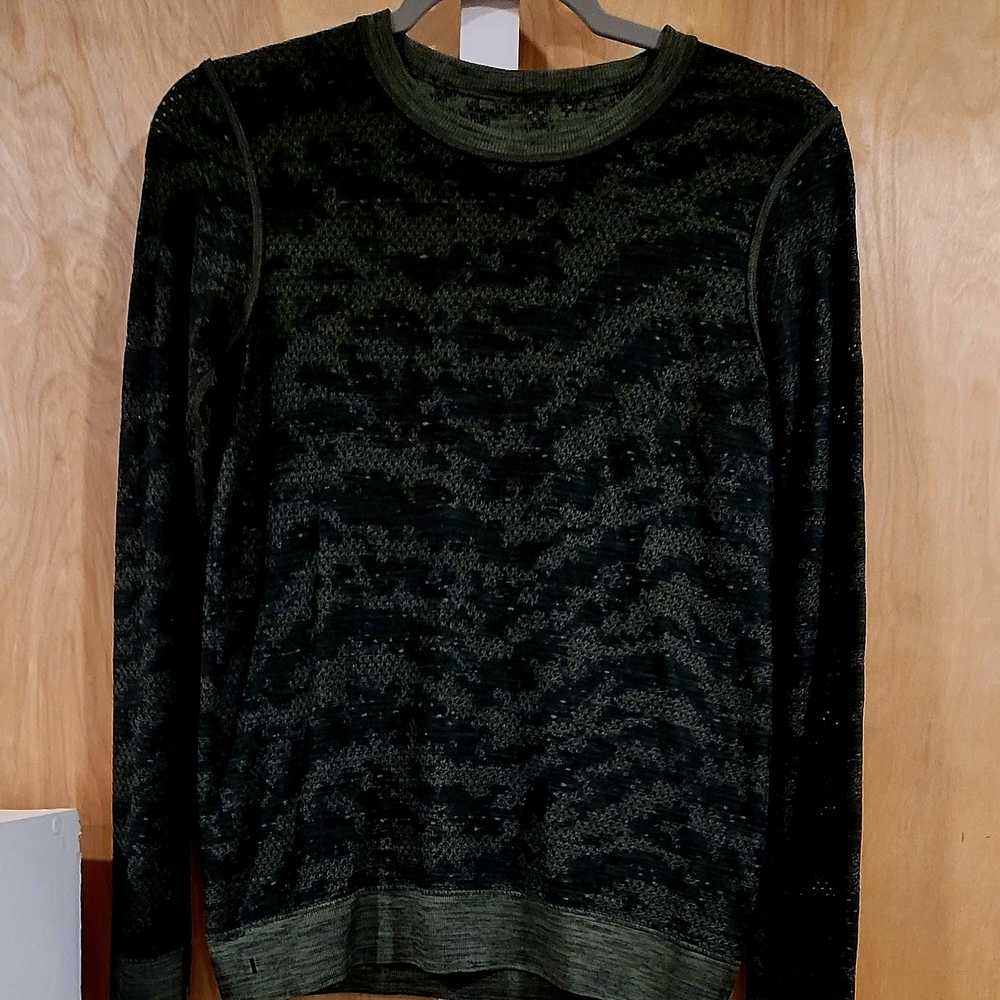 lululemon athletica Green Camouflage Crewneck Top